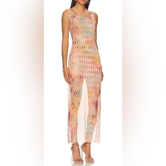 NEW Misa Los Angeles Fernanda Dress Sz S Disco Matrix - Picture 13 of 13